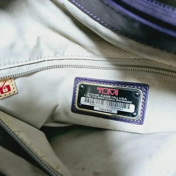 Tumi Hayes Larkin Aubargine triple compartment briefcase travel bag - Picture 12 of 16